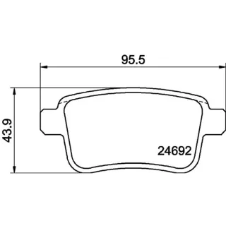 Hella Bremsbel?ge hinten Renault Kangoo 8DB355013-971