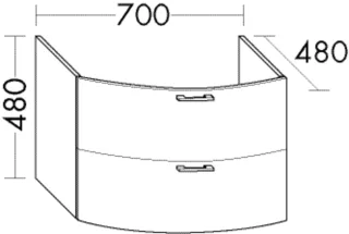 Burgbad Waschtischunterschrank Sys30 PG2 Echo 480x700x480 Graphit Softmatt, WUYO070F3963 WUYO070F3963