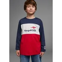 KangaROOS Langarmshirt Im tollem Colorblocking-Design Langarm, Basic-Passform, mit auffälligem Druck