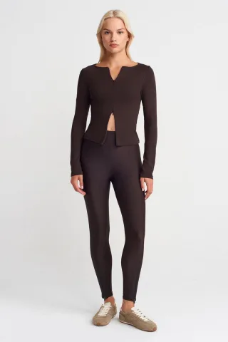 Hochgeschnittene Skinny-Leggings mit Reißverschlussdetails