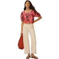 Love & Roses Kurzarmbluse Love & Roses Bluse mit Puffärmeln (1-tlg)