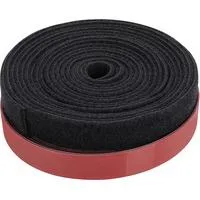 Klettband-Kabelmanagement-System, Kabelbinder schwarz, 2,5 Meter Pilzkopfband + 5 Meter Flausch-/Klettband