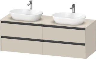 Duravit Ketho.2 Konsolenwaschtischunterbau wandhängend Taupe Supermatt 1600x550x568 mm - K24899B8383 K24899B83830000