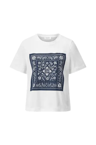 Rich & Royal - Elegant Fit T-Shirt Bandana Print white - Gr. - XL