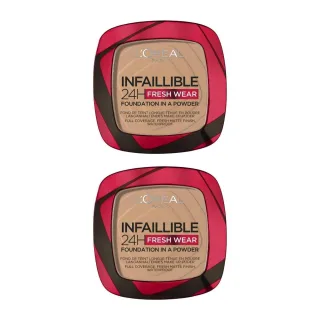 2 x L'Oréal Paris Infallible 24H Frischer Wear Puder-Foundation 9g - 220 Sand
