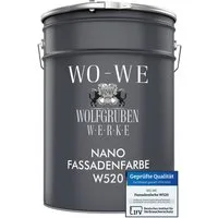 WO-WE Fassadenfarbe Nano Fassadenfarbe Außen Mauerfarbe Aussenfarbe W520, 0,75-20L, Hausfassaden