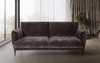 Sofa Designersofa MADISON 2-Sitzer in Stoff Dress Me Braun