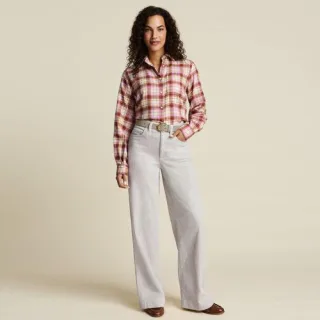Breitcord-Hose High Waist mit weitem Bein für Damen, Damen, size: regular, Elfenbein, Elasthan/Baumwoll-Mischung, by Lands' End