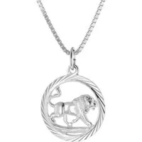 trendor Kette mit Anhänger Löwe Silber 925