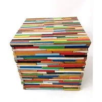 Brillibrum Hocker Bunter Beistelltisch 45 cm aus Echtholz Upcycling Bunt Hocker