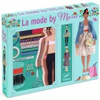 DJECO Kreativset Mode Workshop Modepuppen mit Stoff & Accessoires für Kinder ab 7