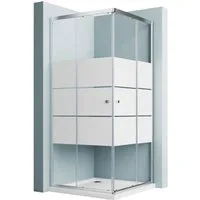 Hopibath Eckdusche Duschkabine 80x100 100x80 Eckeinstieg Schiebetür, BxT: 80x100 cm, 5mm Sicherheitsglas, Duschabtrennung, Schwarz / Chrom / Milchglas / Klarglas, (98-100) x (78-80)x185cm, Rechts-und Links montierbar