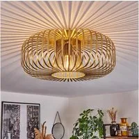 hofstein Deckenleuchte moderne Deckenlampe aus Metall in Messingfarben, ohne Leuchtmittel, Deckenleuchte Lichteffekt, Ø40cm, 1x E27, ohne Leuchtmittel