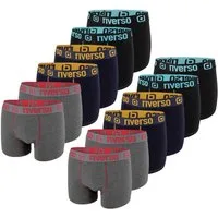 riverso Boxershorts Herren Retroshorts RIVOle Unterhosen (Vorteilspack, 12-St) Basic Boxer mit Stretch