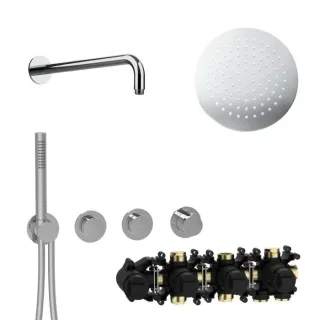Herzbach MODUL7 PUSH-Thermostat-Set P-RB250 70.702713.1.01 Wandarm Regenbrause 250mm Chrom