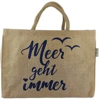 Domelo Einkaufsshopper Jute Einkaufskorb, Vegan Einkaufstasche, Korbtasche, Shopping bag, verstärkter Boden, wasserabweisende Innenbeschichtung