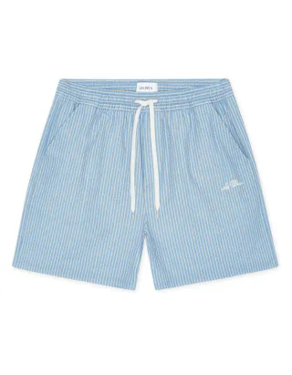 les deux - Gestreifte Badeshorts aus Seersucker - Stan blau - Gr. - S