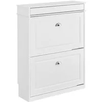 SoBuy Schuhschrank FSR78-L, Schuhkipper, Schuhregal, Schuhbank, mit Klappen mit 1/2/3/4 Klappen, Schuhschrank schmal, Schuhbank Schuhablage, Flur
