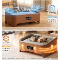 HOMALL Tierbett Intelligentes temperierte,kühlmatte hund,Kühlmatte Katze,App-Steuerung, kühlmatte- & Wärmefunktion,PP-basiertes kratzfestes Kunstleder, schmutz- und spritzwasserfest, leicht abwischbar, Temperatur 16-38°C,kratzfest & wasserabweisend
