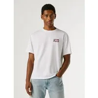 Pepe Jeans Langarmshirt Small Flag aus reiner Baumwolle, Rundhals