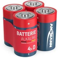 ANSMANN AG Alkaline Batterien Mono D LR20 1,5V, 4 Stück Batterie