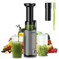 HOMELUX Slow Juicer Kleiner Entsafter Sicherheitsverriegelung, Mini, kompakt, 120 W, Geräuscharm, mit Easy-Clean Konzept, 120 W