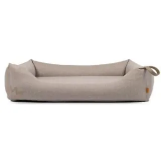 Rudelkönig Hundebett Koye orthopädisch - mit Memory Foam, robust & waschbar beige/ grau L