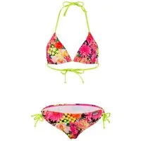 Beco Beermann Triangel-Bikini-Top Fresh Flowers, mit leuchtenden Blüten und geometrischen Akzenten