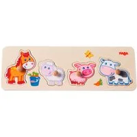 Haba Steckpuzzle Bauernhof-Tierkinder, 4 Puzzleteile