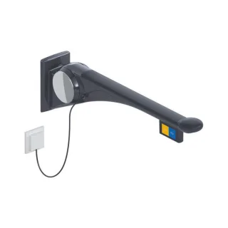 Hewi 802 LifeSystem Stützklappgriff 802.50.44960DR 700 mm, anthrazit hochglanz/anthrazit matt, Spülauslösung, Funktionstaste links