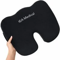 IEA Medical Sitzkissen orthopädisch, Memory Schaum mittel, ergonomisches Steißbeinkissen, Entlastung für Rücken, Büro & Auto