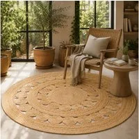 Pergamon Sisalteppich Naturfaser Teppich Jute Salsa Trend Rund, Rund, Höhe: 8 mm