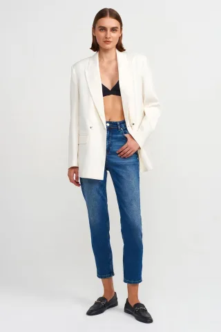 Damen High-Waist Slim Straight Jeans