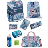 Scooli Schulranzen Campus Fit Disney Stitch Schultasche ab der 1. Klasse (Set, 9-tlg., mit Lunch-Set und Sporttasche), mit Brustgurt, 980 Gramm leicht, 18L Volumen