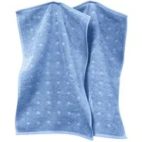 Möve Gästehandtuch Gästetuch "Quadretti" 2er-Pack, Frottier, Walk-Frottier Uni