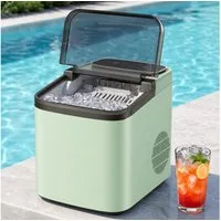 Nettlife Eiswürfelmaschine Eiswürfel 1.3L Wassertank leistungsstarkem Kompressor 12 kg Eis/24h UV, leise Betrieb maschine 9 Stück in 6 Min Bereit für Büro Camping Party
