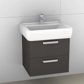 Artiqua 413 Waschtischunterschrank für Renova Plan 222261, 222262 Stahlgrau, 413-WU2L-K57-7142-88 413-WU2L-K57-7142-88