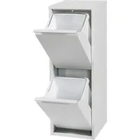 en.casa Mülltrennsystem, »Sollentuna« mit 2 Kippfächern Metall 2 x 14 L Eimer Weiß