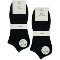 sockenkauf24 Sneakersocken 6 Paar Sneaker Socken Bio Baumwolle Herren & Damen (Schwarz, 35-38) ohne Naht mit Komfortbund - 16399 WP