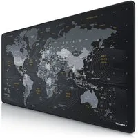 Titanwolf Gaming Mauspad XXL Speed Mousepad 900 x 400 x 3 mm, große Tischunterlage, rutschfest, abwaschbar, Geschwindigkeit & Präzision, Globus I