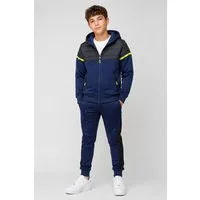 Hessis Jogginganzug Freizeitanzug JF372 (Set, 2-tlg., Jacke mit Jogginghose), für Jungen Stylisch mit Reißverschlusstaschen