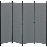 en.casa Paravent, »Huesca« Spanische Wand 4-teilig Sichtschutz 200x171cm Dunkelgrau