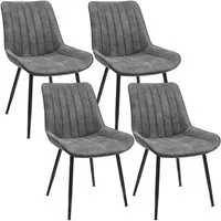 SONGMICS Esszimmerstuhl Stuhlset – Polsterstühle, Moderner Küchenstuhl. Samt (4 St), Küchenstuhl, Samt,Polsterstuhl, bis 120 kg, ERGONOMISCHES DESIGN