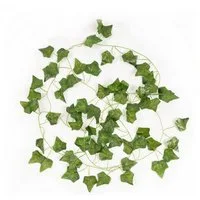 Kunstpflanze Hedera-Girlande, Kubus, UV-beständig, 12er Pack, Inkl. 20 Kabelbindern