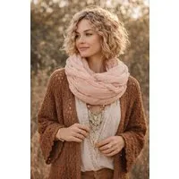 Ella Jonte Loop, in Pastell-Rosa – Leichter Rundschal aus weichem Baumwoll-Mix