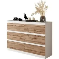 Furnica Kommode 6 Schubladen, Sideboard, Schubladenschrank Breite 100cm Höhe 71cm