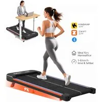 kehot Laufband Laufband für Zuhause mit 9 % manuelle Steigung, 2,5 PS Walking Pad (1–6 km/h Walking Pad, leise & kompakt für Homeoffice, LED Display, Bluetooth App, Fernbedienung & 12 Programme), 40×95 cm Lauffläche, bis 100 kg, platzsparend verstaub