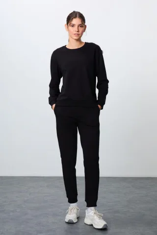 Oversized Sweatshirt- und Hose-Set aus Baumwolle-Polyester