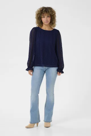 Langarm-Bluse Regular fit Ocean Cavern dark blue