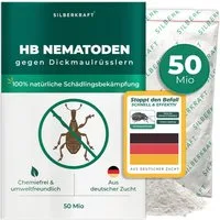 Silberkraft Insektenvernichter HB-Nematoden gegen Larven von Dickmaulrüssler, Gartenlaubkäfer & mehr, biologische Schädlingsbekämpfung für Garten & Topfpflanzen